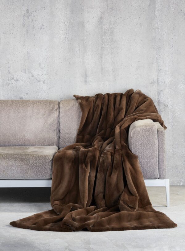Sylvie | Luxury Brown Mink Sheared Fur Throw – Blanket - Image 3