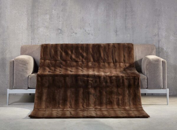Sylvie | Luxury Brown Mink Sheared Fur Throw – Blanket - Image 4