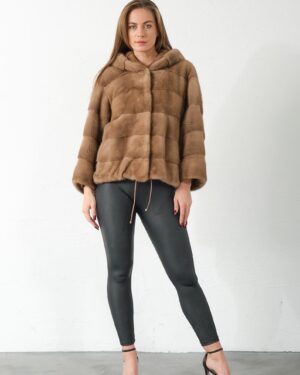 Keekee | Luxury Scandinavian Pastel Saga Mink Fur Jacket With Lavish Hood