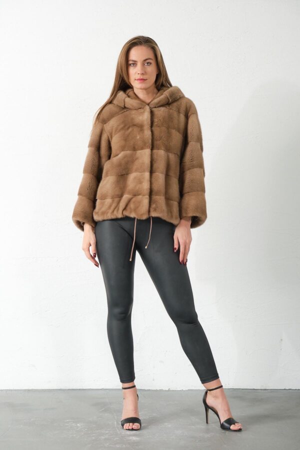 Keekee | Luxury Scandinavian Pastel Saga Mink Fur Jacket With Lavish Hood