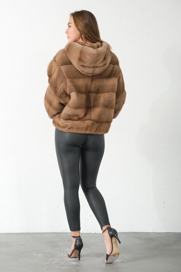 Keekee | Luxury Scandinavian Pastel Saga Mink Fur Jacket With Lavish Hood - Image 2