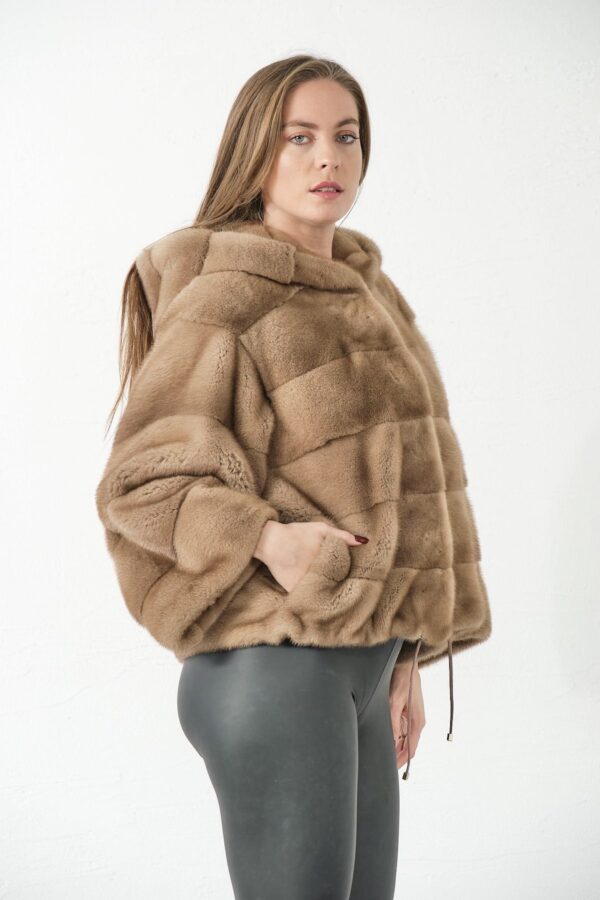 Keekee | Luxury Scandinavian Pastel Saga Mink Fur Jacket With Lavish Hood - Image 4