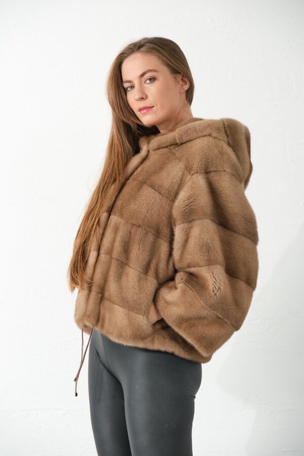 Keekee | Luxury Scandinavian Pastel Saga Mink Fur Jacket With Lavish Hood - Image 7