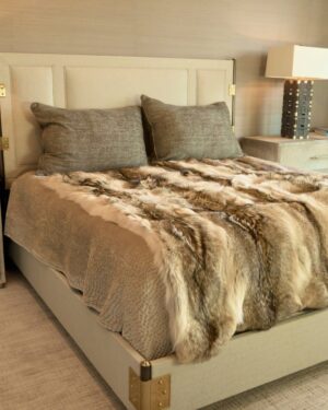 Milana | Luxury North American Coyote Fur Throw - Blanket