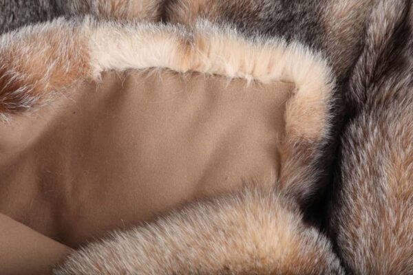 Arli | Scandinavian Crystal Beige Fox Fur Throw – Blanket - Image 2
