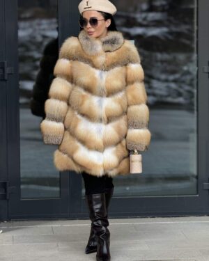 Cassie | Saga Scandinavian Golden Island Fox Jacket With Collar
