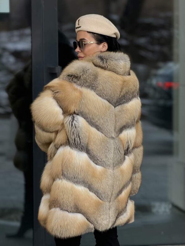 Cassie | Saga Scandinavian Golden Island Fox Jacket With Collar - Image 11