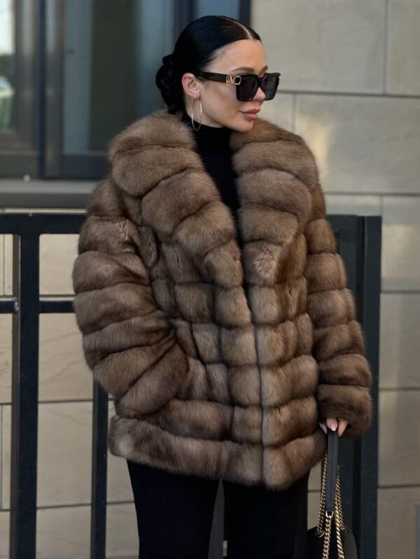 Iris | Luxury Russian Sable Fur Jacket With Shawl Collar - Image 3