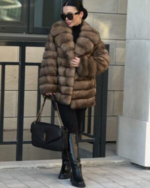 Iris | Luxury Russian Sable Fur Jacket With Shawl Collar