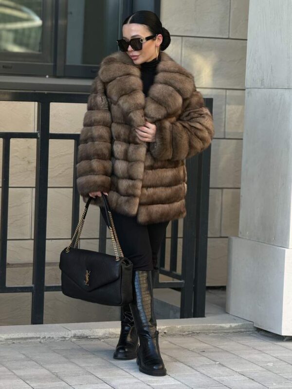 Iris | Luxury Russian Sable Fur Jacket With Shawl Collar