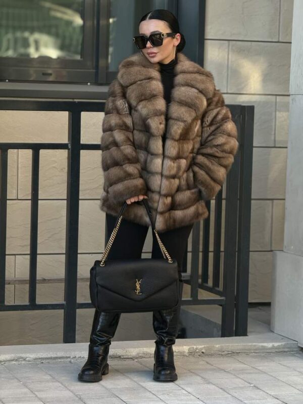 Iris | Luxury Russian Sable Fur Jacket With Shawl Collar - Image 2
