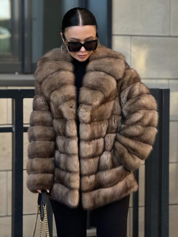 Iris | Luxury Russian Sable Fur Jacket With Shawl Collar - Image 4