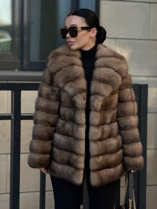 Iris | Luxury Russian Sable Fur Jacket With Shawl Collar - Image 5