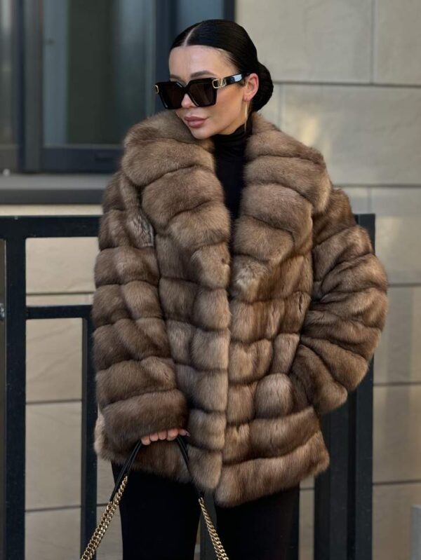 Iris | Luxury Russian Sable Fur Jacket With Shawl Collar - Image 6