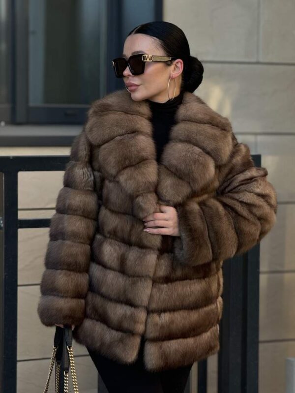 Iris | Luxury Russian Sable Fur Jacket With Shawl Collar - Image 7