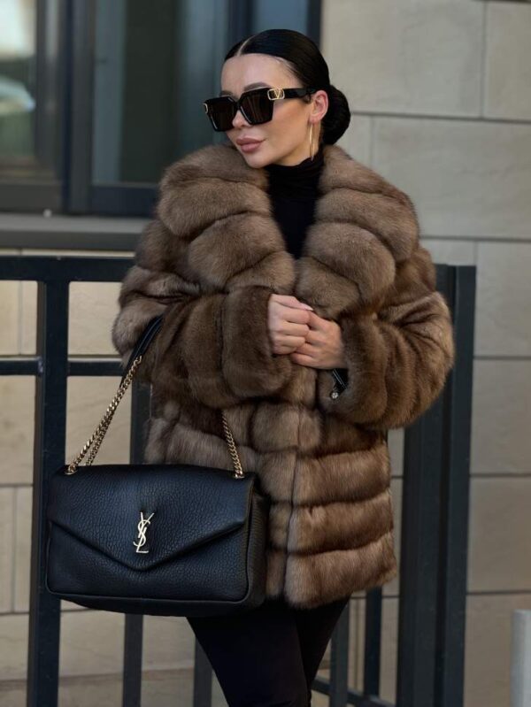 Iris | Luxury Russian Sable Fur Jacket With Shawl Collar - Image 8