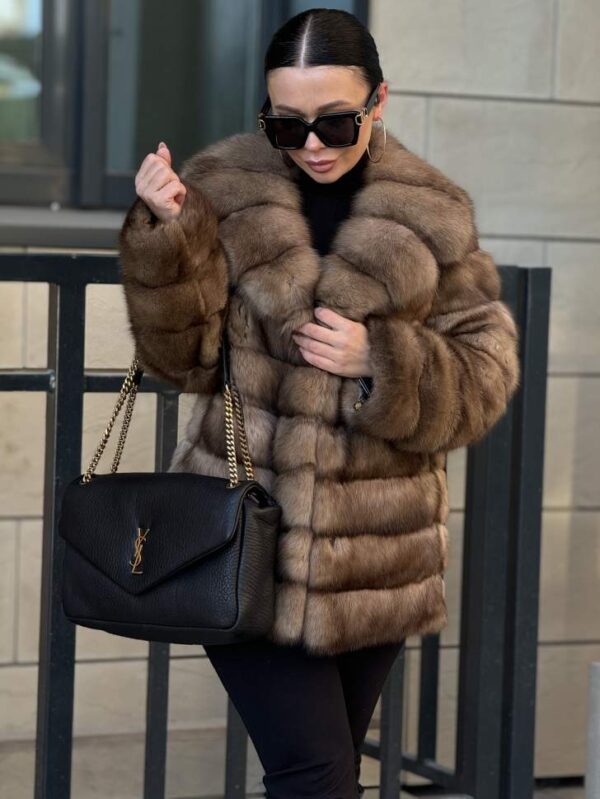 Iris | Luxury Russian Sable Fur Jacket With Shawl Collar - Image 9
