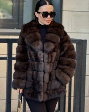 Petal | Luxury Russian Barguzinsky Sable Fur Jacket With Shawl Collar