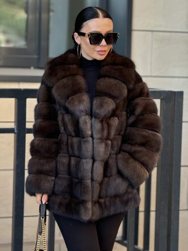 Petal | Luxury Russian Barguzinsky Sable Fur Jacket With Shawl Collar