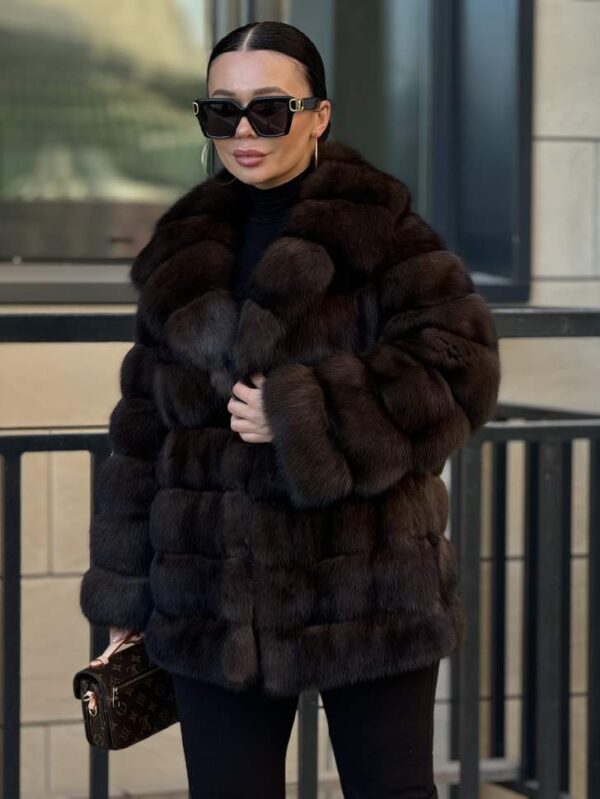 Petal | Luxury Russian Barguzinsky Sable Fur Jacket With Shawl Collar - Image 11