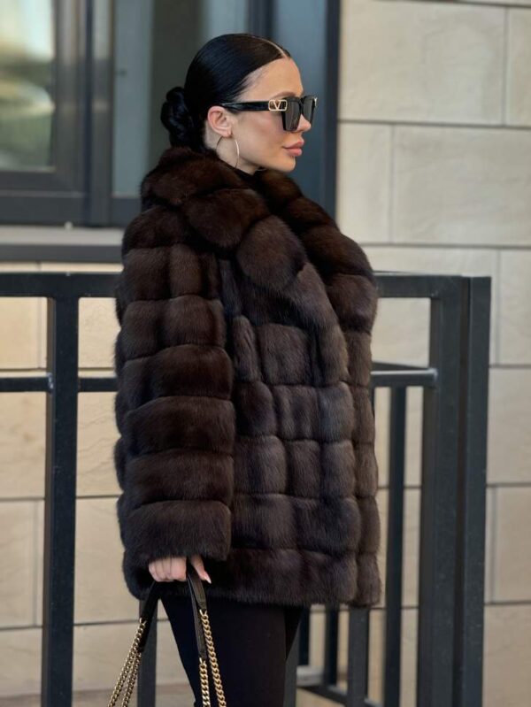 Petal | Luxury Russian Barguzinsky Sable Fur Jacket With Shawl Collar - Image 12