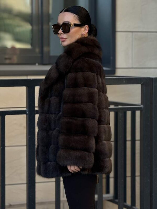 Petal | Luxury Russian Barguzinsky Sable Fur Jacket With Shawl Collar - Image 13