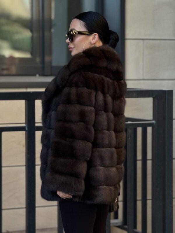 Petal | Luxury Russian Barguzinsky Sable Fur Jacket With Shawl Collar - Image 14