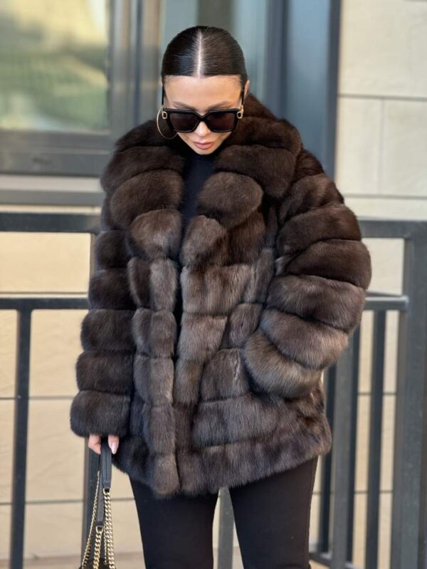 Petal | Luxury Russian Barguzinsky Sable Fur Jacket With Shawl Collar - Image 3