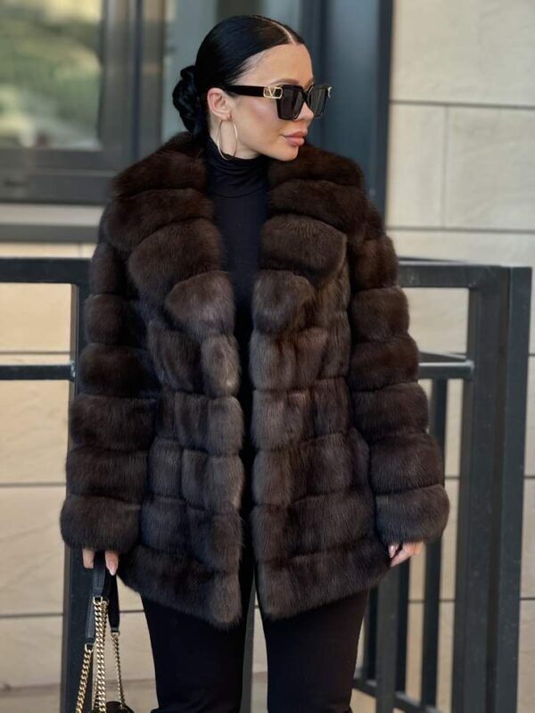 Petal | Luxury Russian Barguzinsky Sable Fur Jacket With Shawl Collar - Image 4