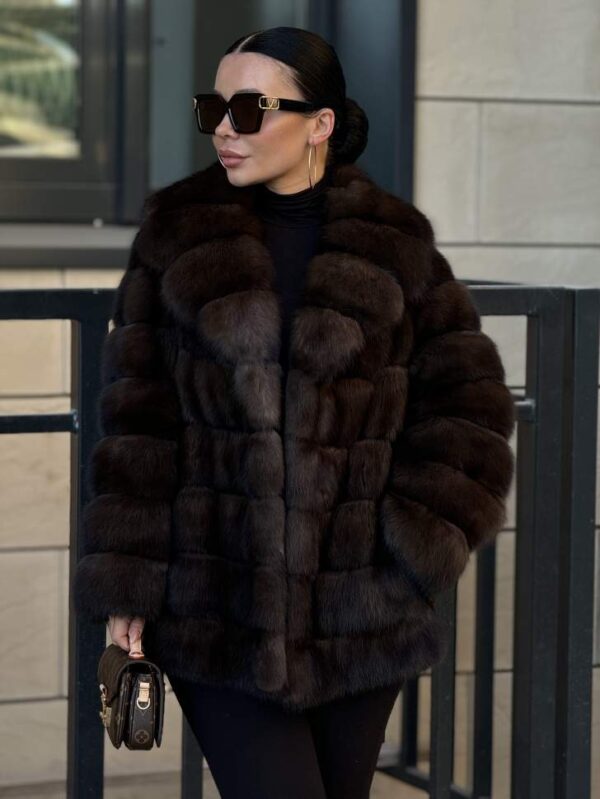 Petal | Luxury Russian Barguzinsky Sable Fur Jacket With Shawl Collar - Image 5