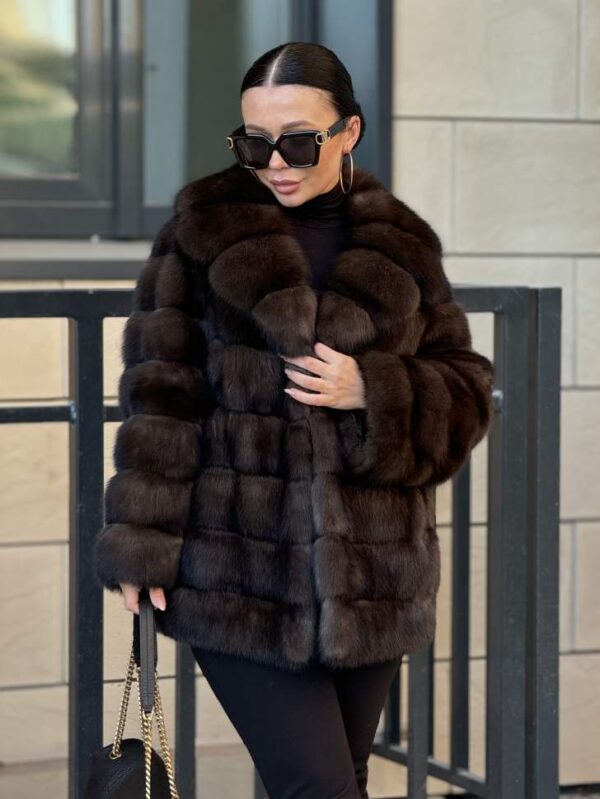 Petal | Luxury Russian Barguzinsky Sable Fur Jacket With Shawl Collar - Image 6