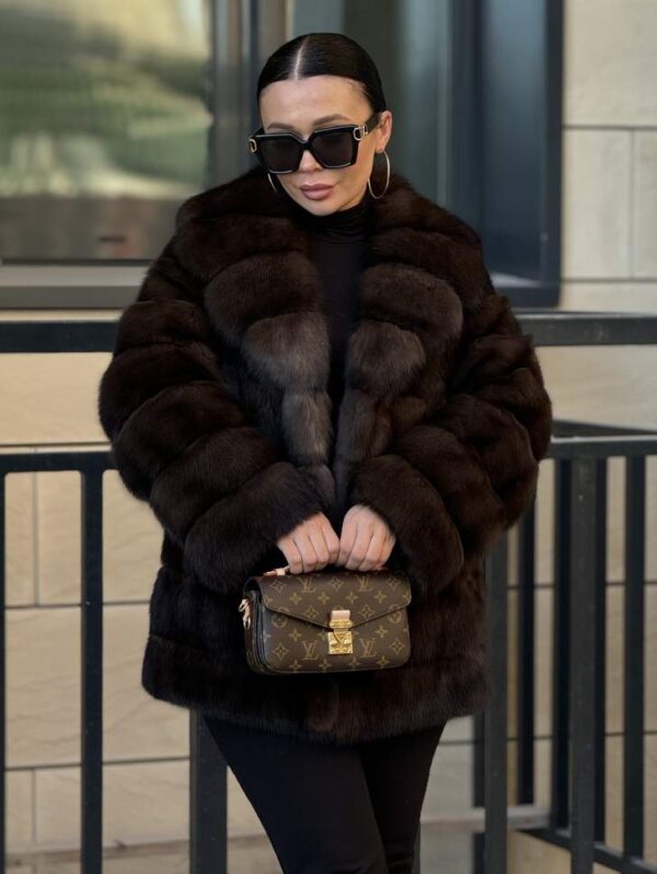 Petal | Luxury Russian Barguzinsky Sable Fur Jacket With Shawl Collar - Image 7