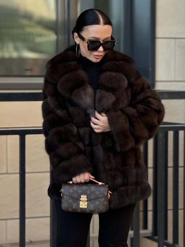 Petal | Luxury Russian Barguzinsky Sable Fur Jacket With Shawl Collar - Image 8