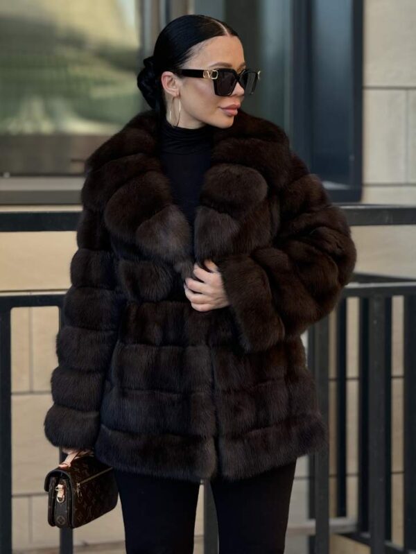Petal | Luxury Russian Barguzinsky Sable Fur Jacket With Shawl Collar - Image 9