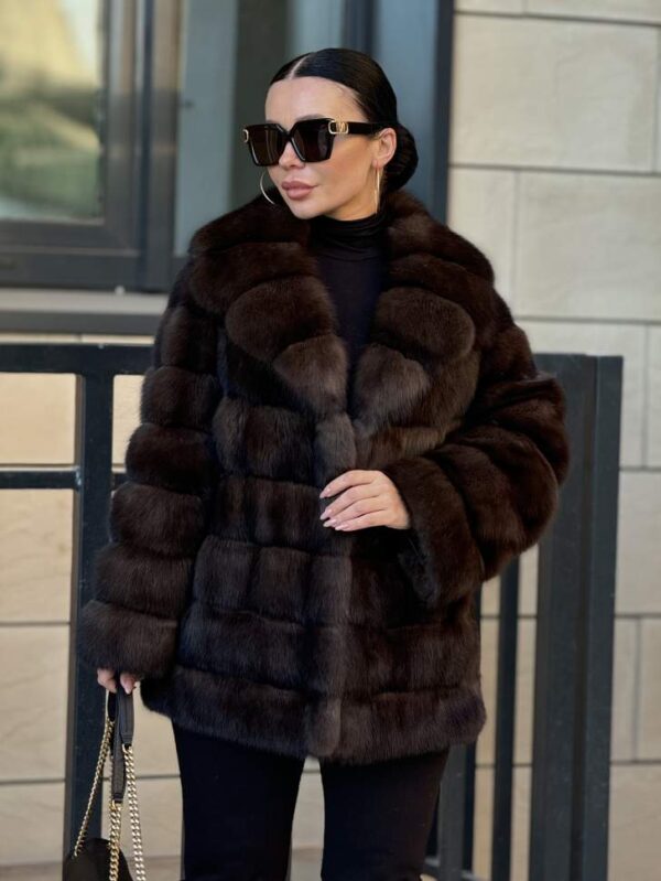 Petal | Luxury Russian Barguzinsky Sable Fur Jacket With Shawl Collar - Image 10